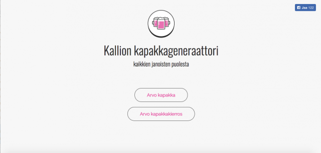 Kallion kapakkageneraattori auttaa janoisia päätöksenteossa.