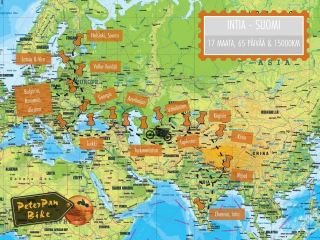 Reittimme kiertää Pakistanin ja Afganistanin, joten joudumme kiipeämään yli 5 kilometriä korkealle Himalajan vuoriston yli. Puhutaan matkalla lasten koulutuksesta ja lukutaidosta.