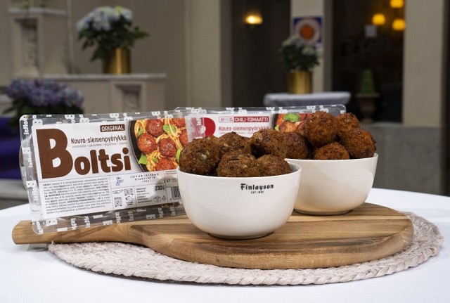 Boltsi-pyörykkä on vegaaninen ja soijaton vaihtoehto lihapullille.