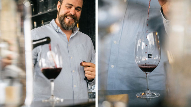 Oscar Borges on mies Vin-Vinin voitokkaan viinilistan takana.