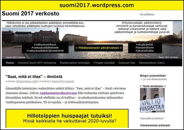 Mobiiliflaijeri Suomen todellisesta valtajärjestelmästä 2023.