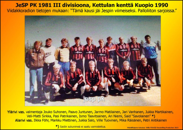 Jespitetty eli avaintiedoilla varustettu joukkuekuva.