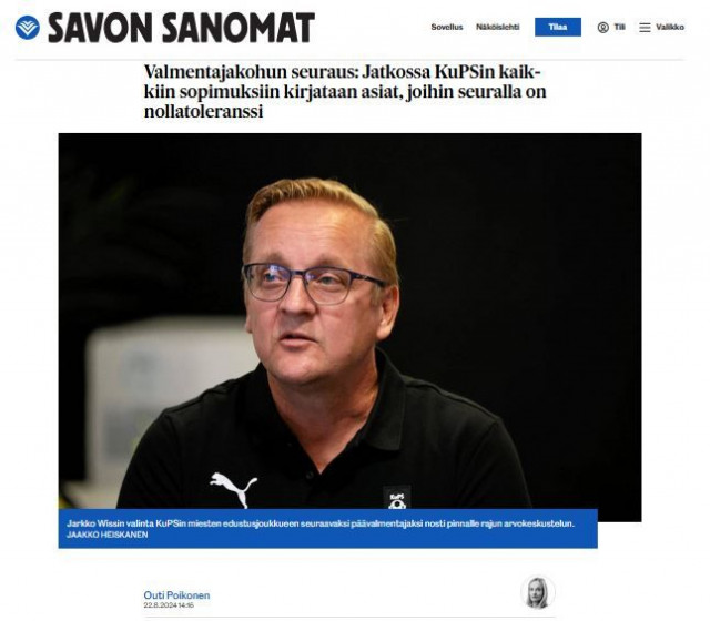 Jalkapallon valmennustiimien työsopimuksiin Wiss klausuulit?