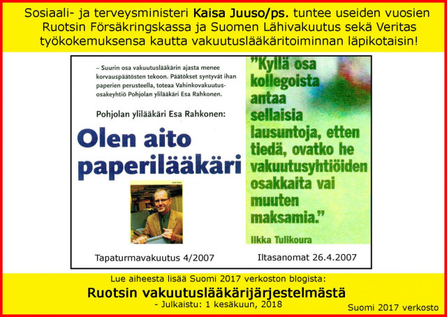Kerrankin sosiaali- ja terveysministeri, joka tuntee ison kuvan läpikotaisin!