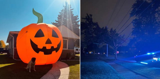 Kuvakaappaus Parma Heightsin poliisin Facebook-päivityksestä. Kuvan kurpitsa liittyy tapaukseen.