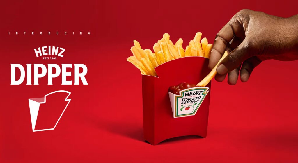 Heinz Dipper- ranskalaisrasia ketsuppiluukulla.